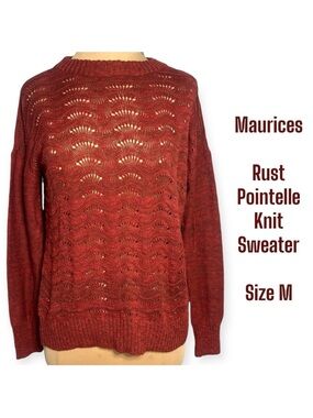 Maurices rust brown 100% cotton pullover sweater size M